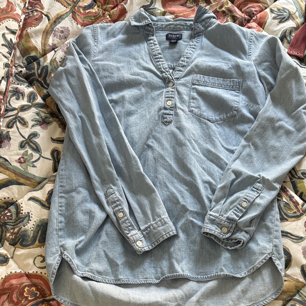J. Crew Soft Blue Denim Top
